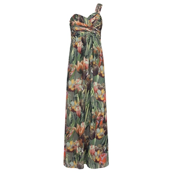 ted baker maxi dress green Ted Baker Dorathi Ruffle Detail Maxi Dress, Green/Multi